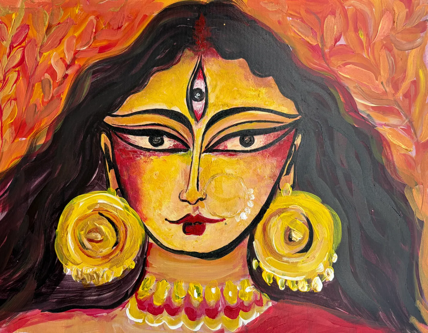 Tejaswini — The Radiance of Shakti, Acrylic on canvas
